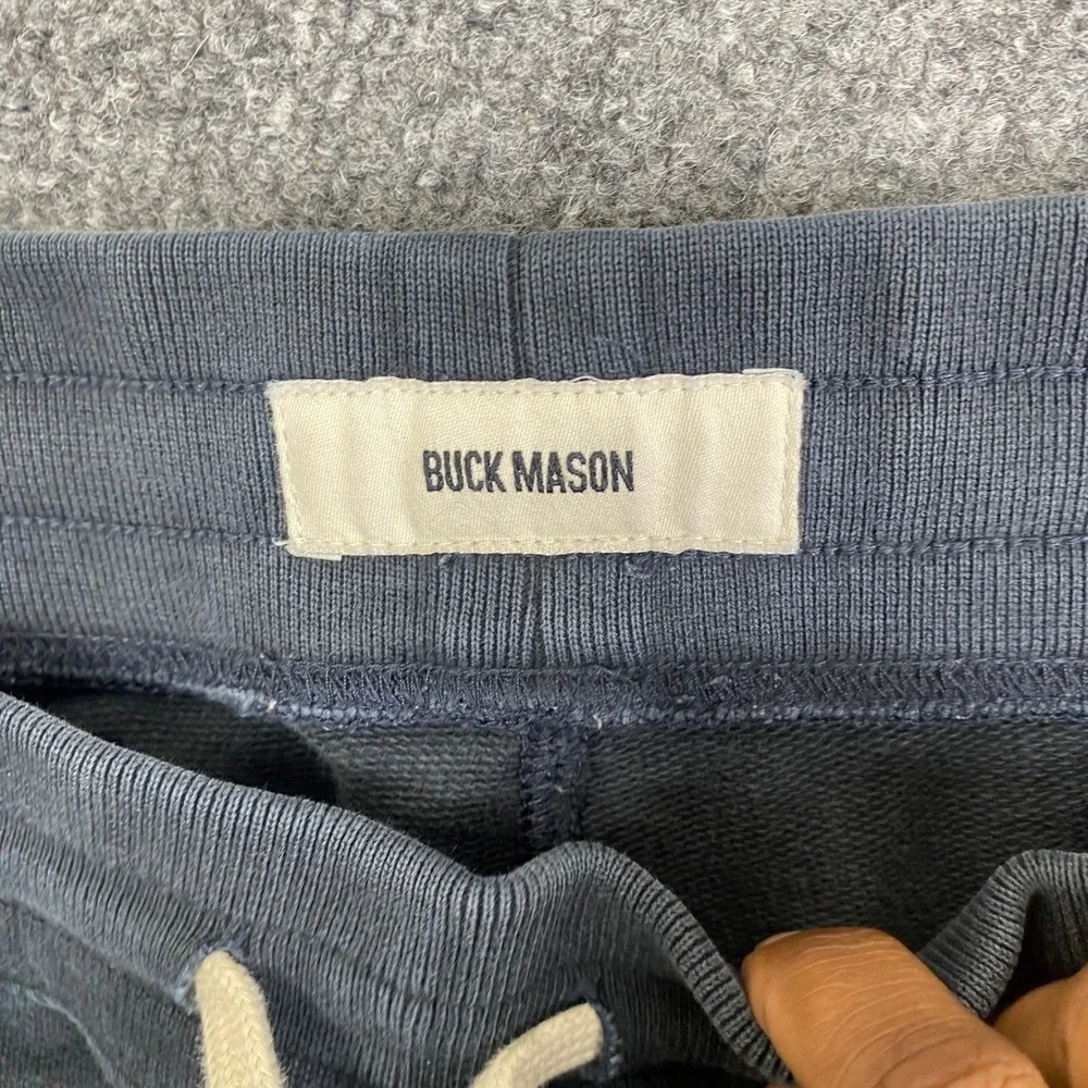 Buck Mason Mens XL French Terry Sweatpants Washed Navy Blue Joggers BM15018.209